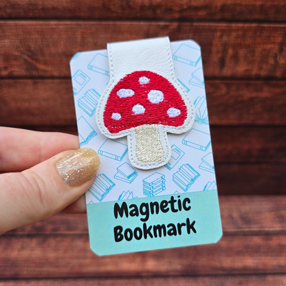 Mushroom | Embroidered Magnetic Bookmark | Book Accessory