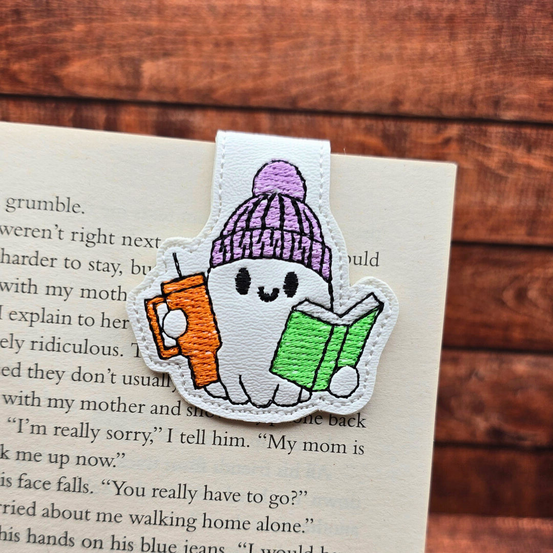 Beanie Ghost | Embroidered Magnetic Bookmark