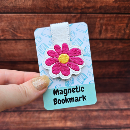 Bold Flower | Embroidered Magnetic Bookmark | Book Accessory