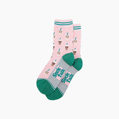 Iced Coffee Bamboo Socks in Pink