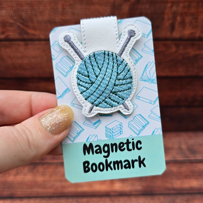 Knitting | Embroidered Magnetic Bookmark | Book Accessory