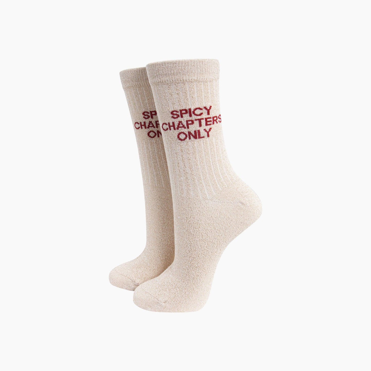 Spicy Chapters Combed Cotton Glitter Socks in Cream