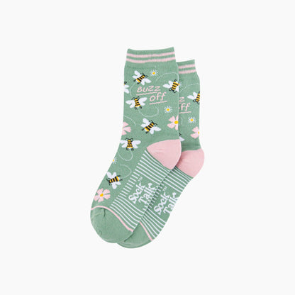 Buzz Off Bee Combed Cotton Socks in Sage Green