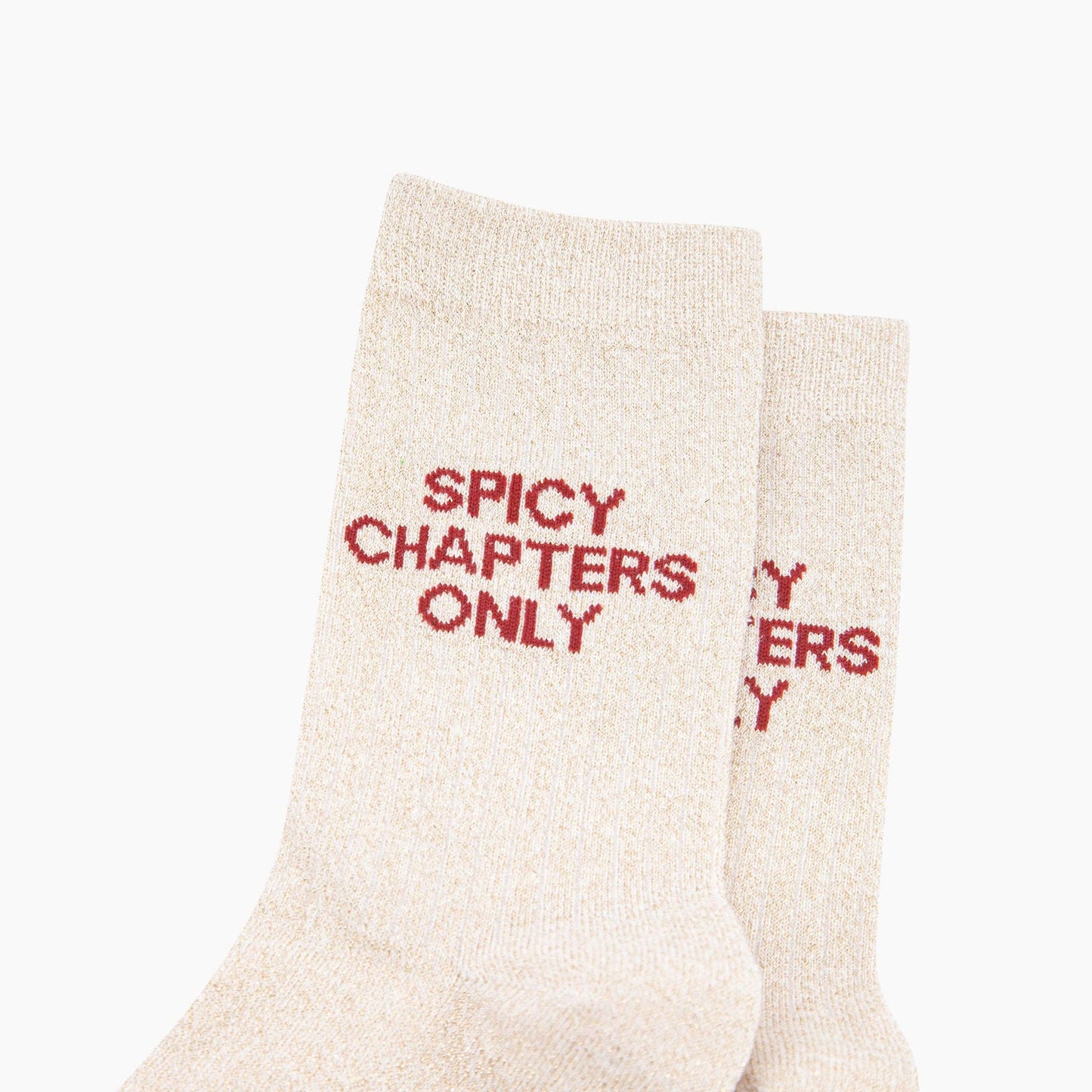 Spicy Chapters Combed Cotton Glitter Socks in Cream