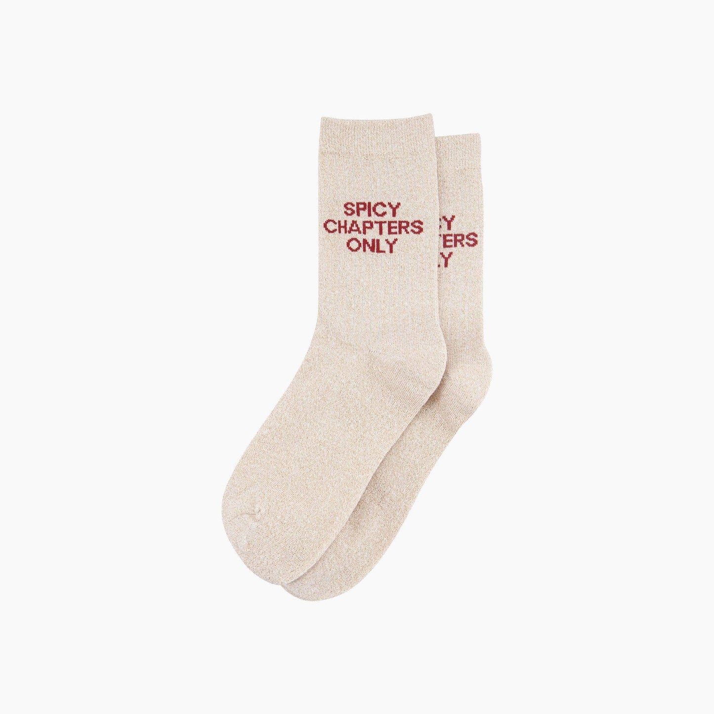 Spicy Chapters Combed Cotton Glitter Socks in Cream