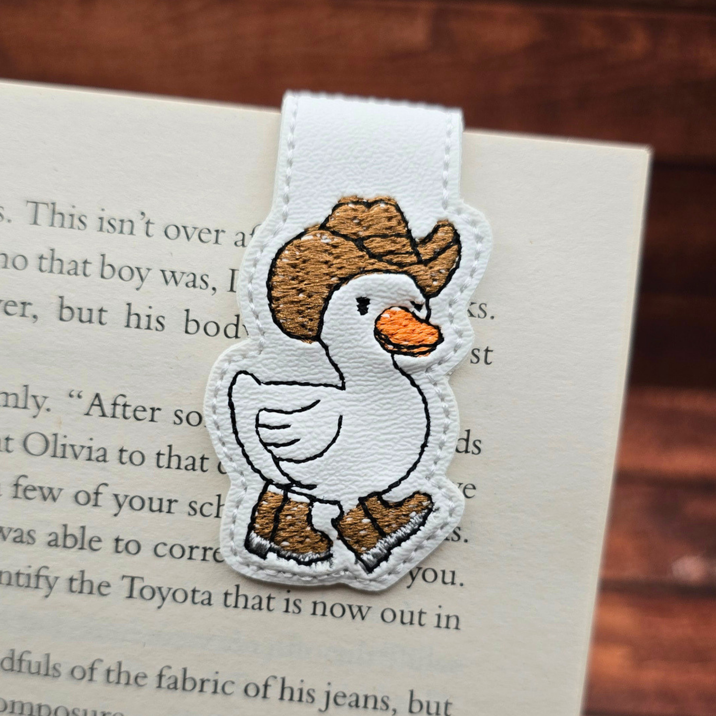 Cowboy Duck | Embroidered Magnetic Bookmark