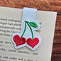 Heart Cherries | Embroidered Magnetic Bookmark | Page Marker