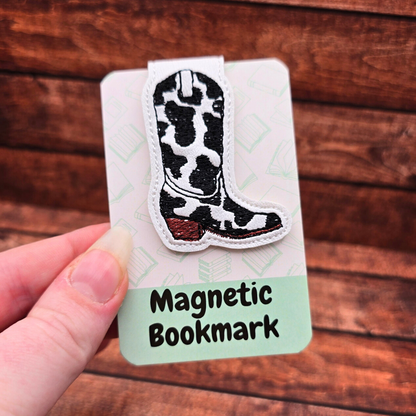 Cowboy Boot | Embroidered Magnetic Bookmark | Book Accessory