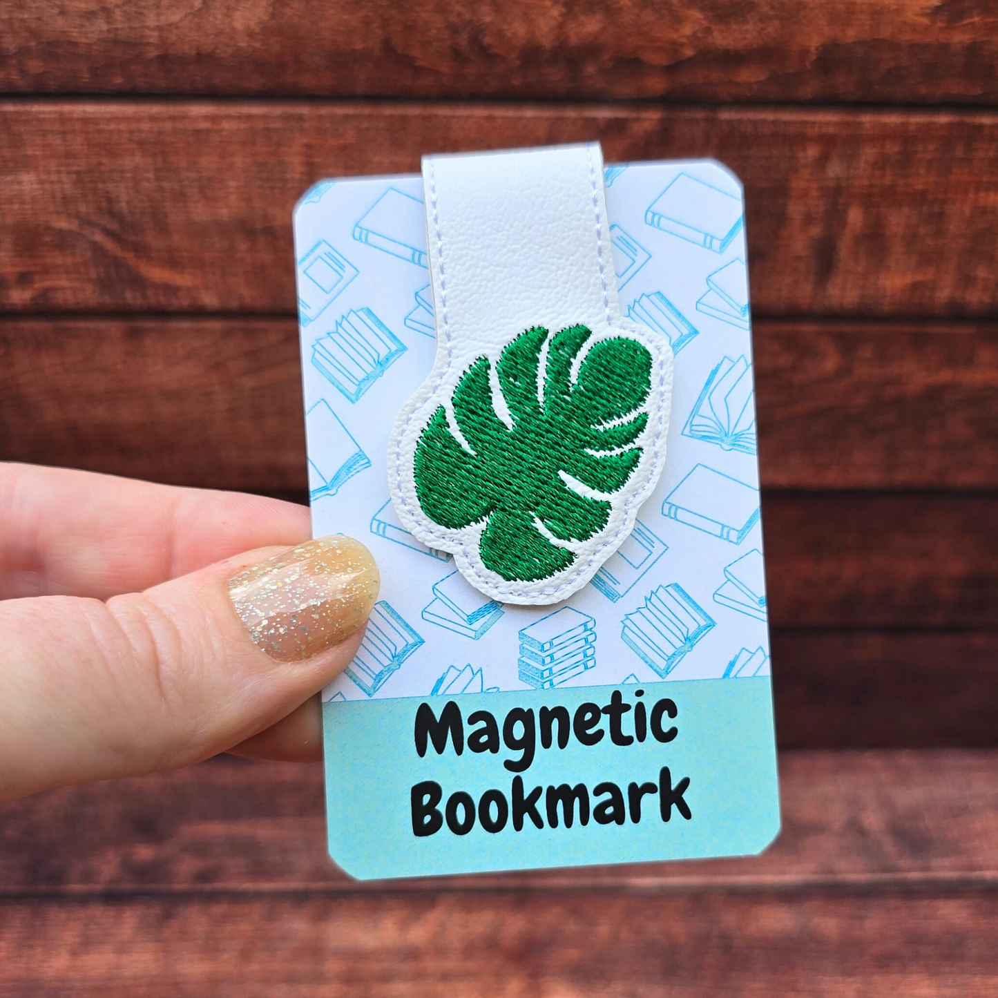 Monstera | Embroidered Magnetic Bookmark | Book Accessory