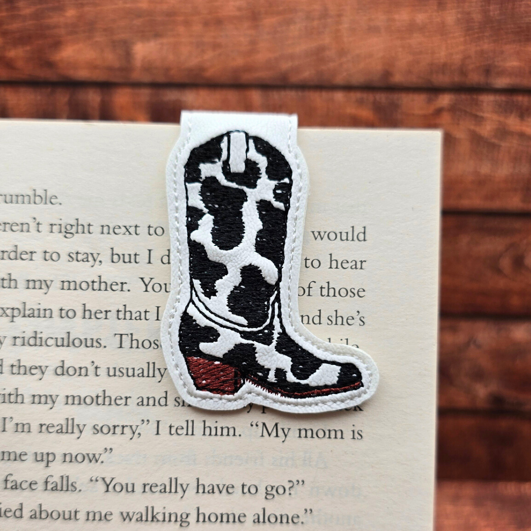 Cowboy Boot | Embroidered Magnetic Bookmark | Book Accessory
