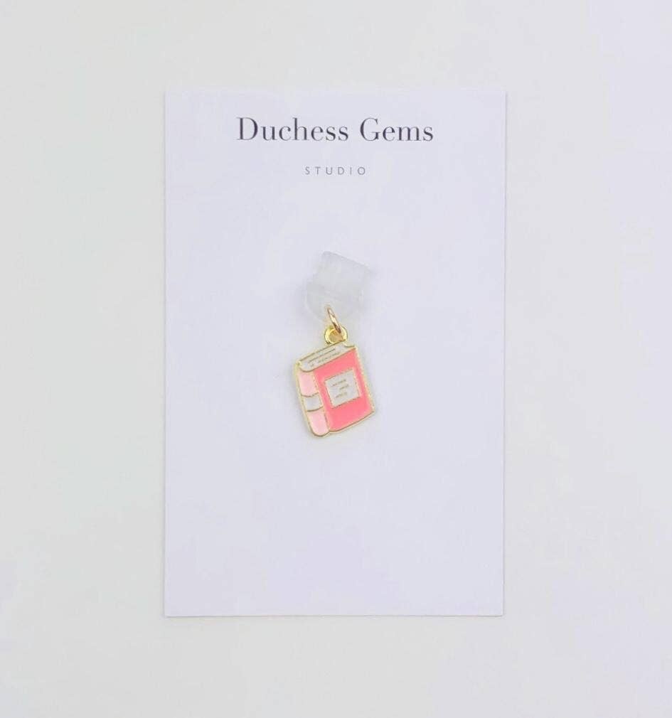 Pink Book Dust Plug Charm For Phone Tablet & E-Reader