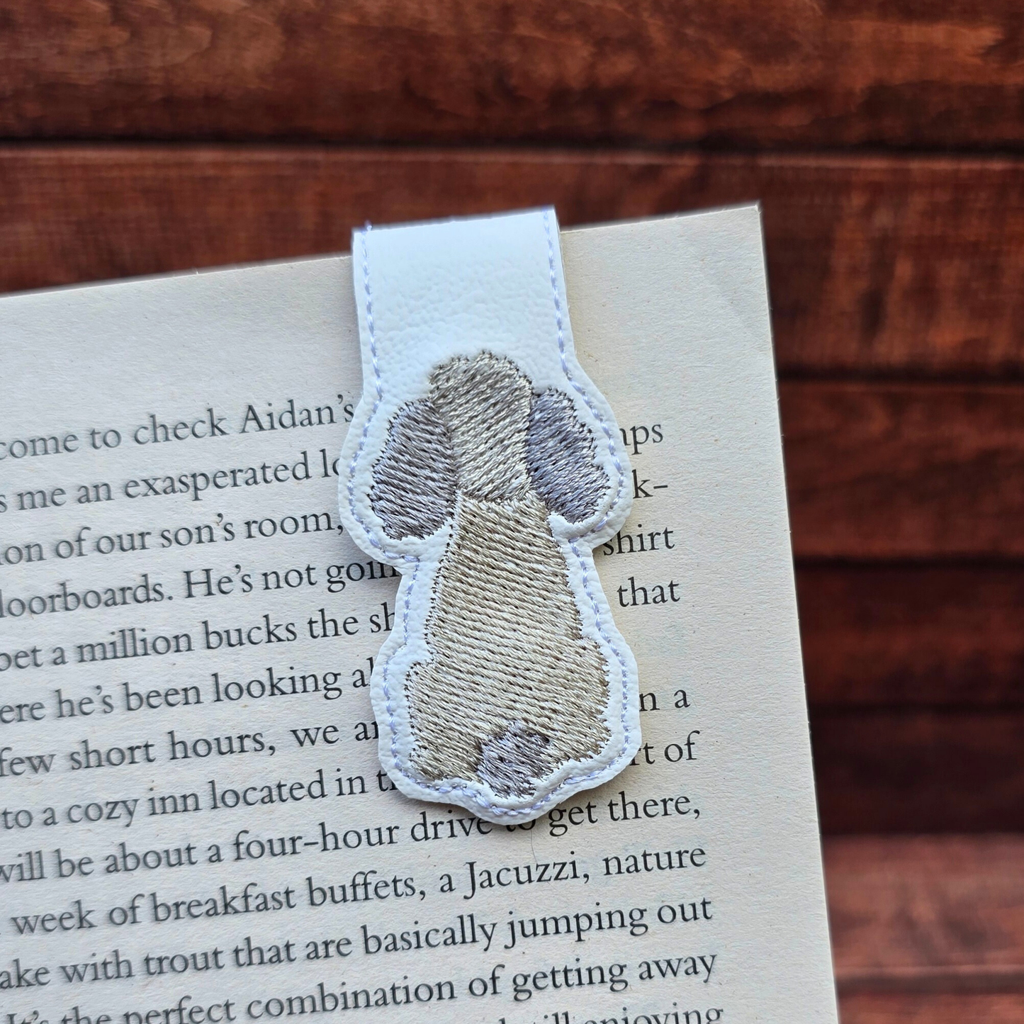 Poodle Back | Embroidered Magnetic Bookmark | Page Marker